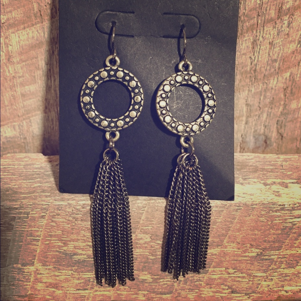 Planet Sunset tassel  drop earrings